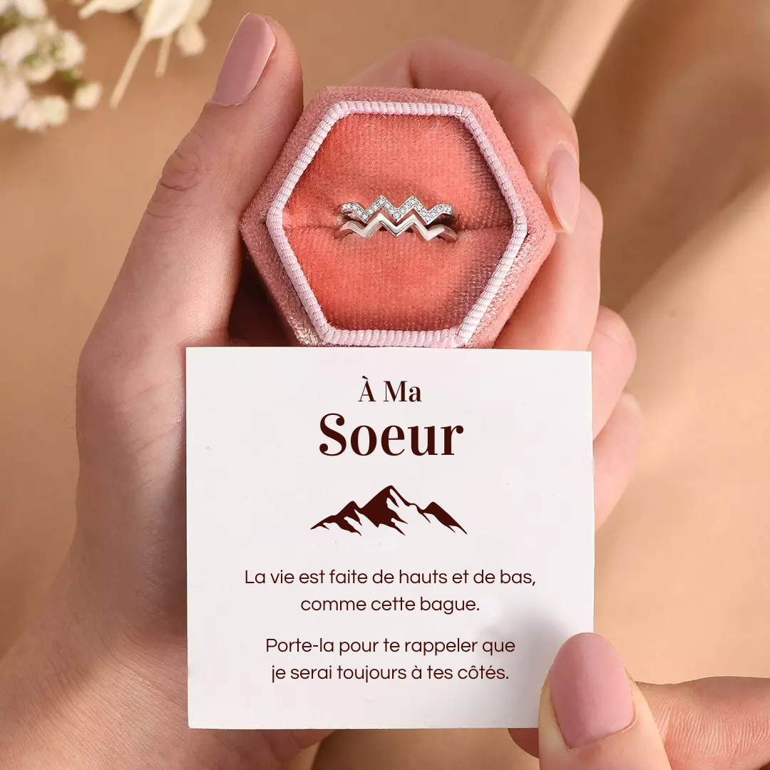 Bague Ajustable À ma soeur Je serai toujours à tes côtés