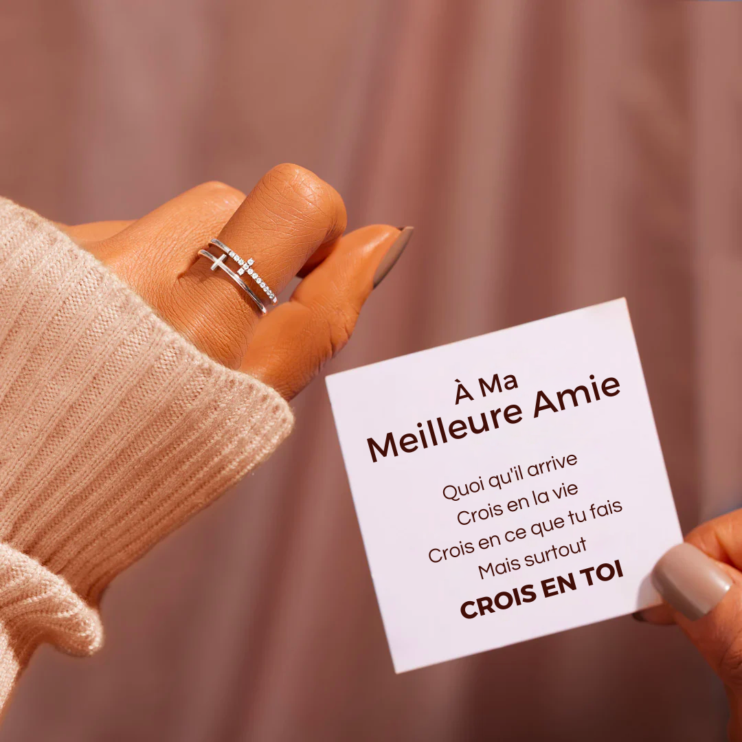 Bague Ajustable A ma meilleure amie Crois en toi Amare Jewels France