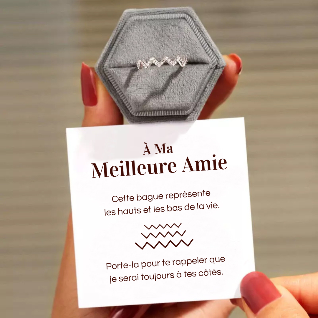 Bague Ajustable "À Ma Sœur" - Message "Je Serai Toujours à Tes Côtés" - Cadeau Symbolique Pour Sœur, Toutes Tailles